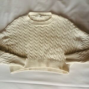 Altar'd State Cropped Cable Knit Sweater